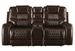 Braylon Brown PU Leather Manual Recliner Loveseat