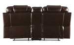 Braylon Brown PU Leather Manual Recliner Loveseat