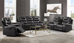 Braylon Magnetite PU Leather Manual Recliner Sofa (Oversized)