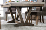 Bridgen 7-Pc Marble/Wood Dining Table Set