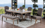 Bridgen Natural/Wood Dining Table w/Marble Top