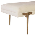 Brno White Waived Velvet Bench