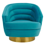 Canyon Blue Velvet Swivel Accent Chair