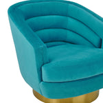 Canyon Blue Velvet Swivel Accent Chair