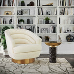 Canyon Cream Velvet Swivel Accent Chair