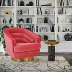 Canyon Hot Pink Velvet Swivel Accent Chair