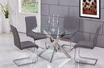 Caryl 2 Grey Faux Leather/Chrome Side Chairs