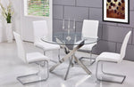 Caryl Clear Glass/Chrome Round Dining Table