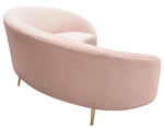 Celine Blush Pink Velvet Curved Sofa (Oversized)