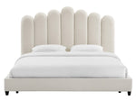 Celine Cream Velvet Channel Tufted Queen Bed