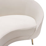 Celine Light Cream Velvet Curved Sofa (Oversized)