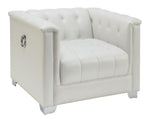 Chaviano 3-Pc Pearl White Leatherette Sofa Set