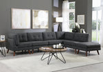 Churchill 6-Pc Dark Grey Woven Fabric Modular Sectional