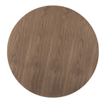 Clora Walnut Wood/Black Metal Round Dining Table