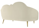 Cloud Cream Luxe Velvet Curved Silhouette Settee