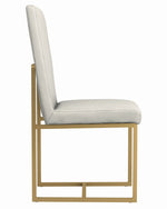 Conway 2 Grey Leatherette/Aged Gold Metal Side Chairs