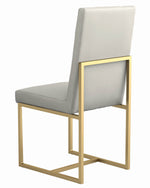 Conway 2 Grey Leatherette/Aged Gold Metal Side Chairs