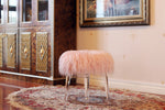 Cosette Pink Fur/Clear Acryl Ottoman