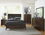 Cotterill Cherry/Black Wood/Bi-Cast Vinyl King Bed