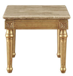 Daesha Antique Gold Wood/Marble End Table