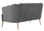 Daisy Petite Grey Velvet Channel Tufted Settee