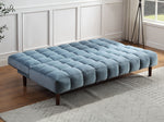 Yolandi Teal Velvet Grid Tufted Adjustable Sofa