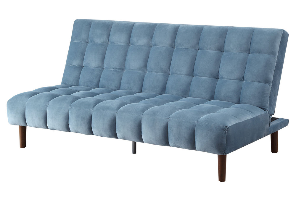 Yolandi Teal Velvet Grid Tufted Adjustable Sofa