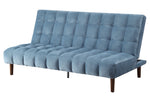 Yolandi Teal Velvet Grid Tufted Adjustable Sofa