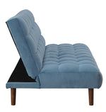 Yolandi Teal Velvet Grid Tufted Adjustable Sofa