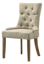 Yotam 2 Beige Fabric/Salvaged Oak Wood Side Chairs