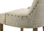 Yotam 2 Beige Fabric/Salvaged Oak Wood Side Chairs