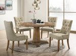 Yotam 2 Beige Fabric/Salvaged Oak Wood Side Chairs