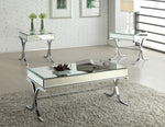 Yuri Chrome Square End Table with Mirrored Top