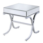 Yuri Chrome Square End Table with Mirrored Top