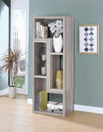 Yves 2-Pc Grey Driftwood Wood Bookcase/TV Console