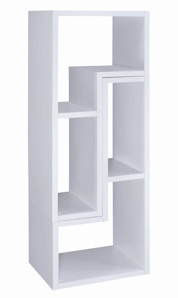 Yves 2-Pc White Wood Bookcase/TV Console