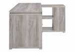 Yvette Contemporary Grey Driftwood Wood L-Shape Office Desk