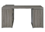 Yvette Contemporary Weathered Grey Wood L-Shape Office Desk