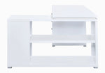 Yvette Contemporary White Wood L-Shape Office Desk