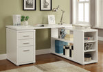 Yvette Contemporary White Wood L-Shape Office Desk