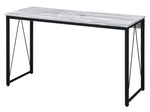 Zaidin Antique White Wood/Black Metal Large Office Desk