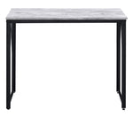 Zaidin Antique White Wood/Black Metal Small Office Desk