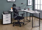 Zaidin Antique White Wood/Black Metal Small Office Desk