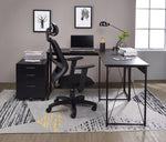 Zaidin Black Wood/Metal Small Office Desk