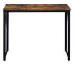 Zaidin Weathered Oak Wood/Black Metal Small Office Desk