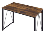 Zaidin Weathered Oak Wood/Black Metal Small Office Desk