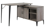 Zakwani Gray Oak Wood Writing Desk & Cabinet with USB