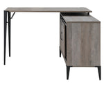 Zakwani Gray Oak Wood Writing Desk & Cabinet with USB