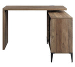 Zakwani Rustic Oak Wood Swivel Writing Desk with Cabinet & USB