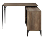 Zakwani Rustic Oak Wood Writing Desk with Cabinet